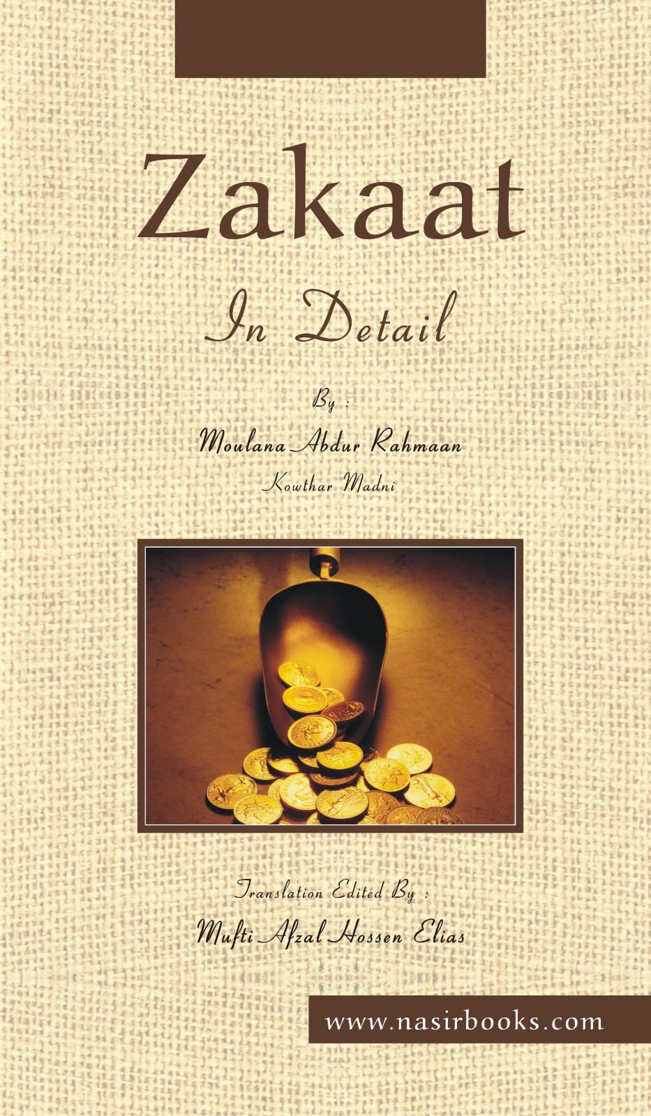 "Zakat in Detail book cover English edition paperback Nasir Book Depot"